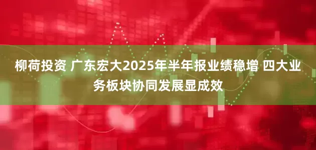 柳荷投资 广东宏大2025年半年报业绩稳增 四大业务板块协同发展显成效
